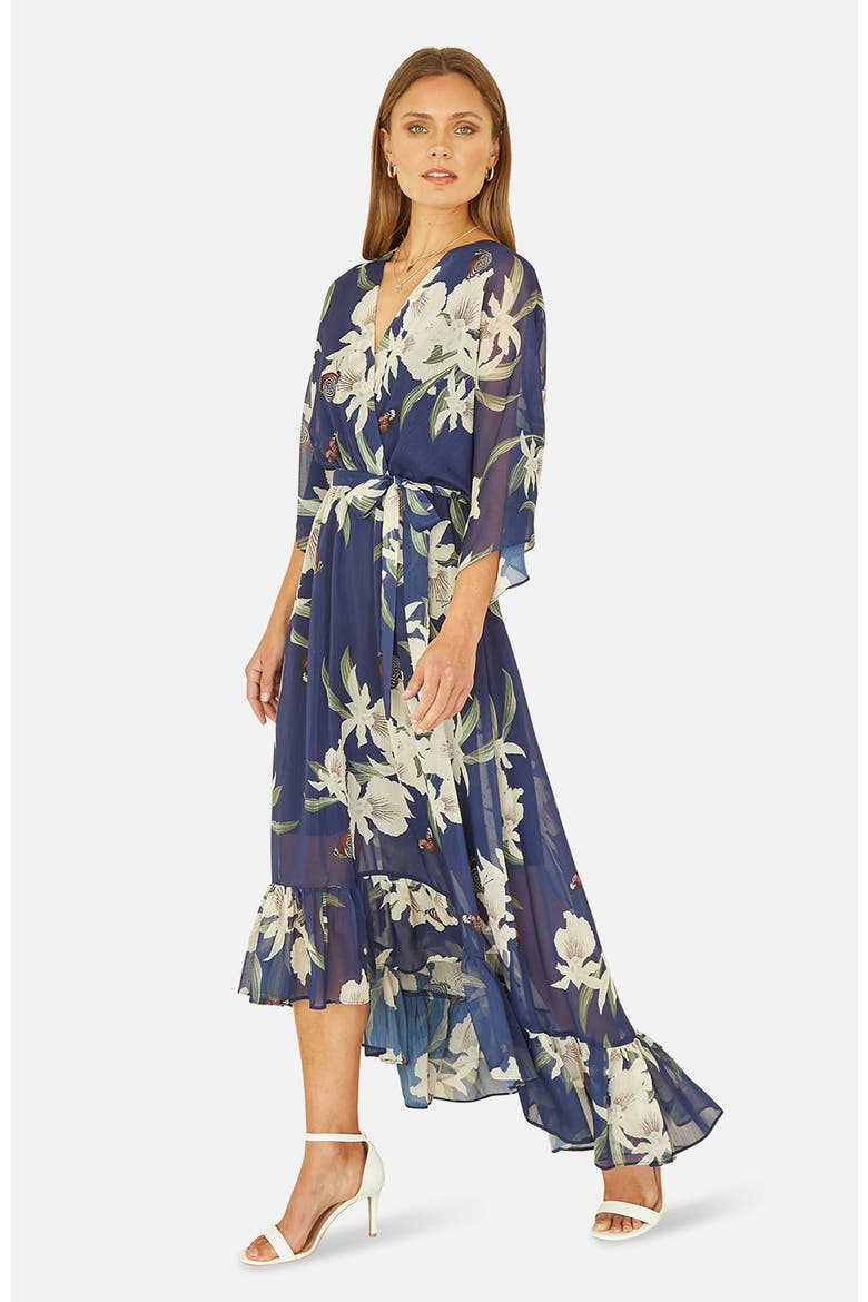 Dip Hem Sleeve Dress, Alternate, color, Navy