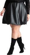 ELOQUII Faux Leather Bubble Hem Skirt