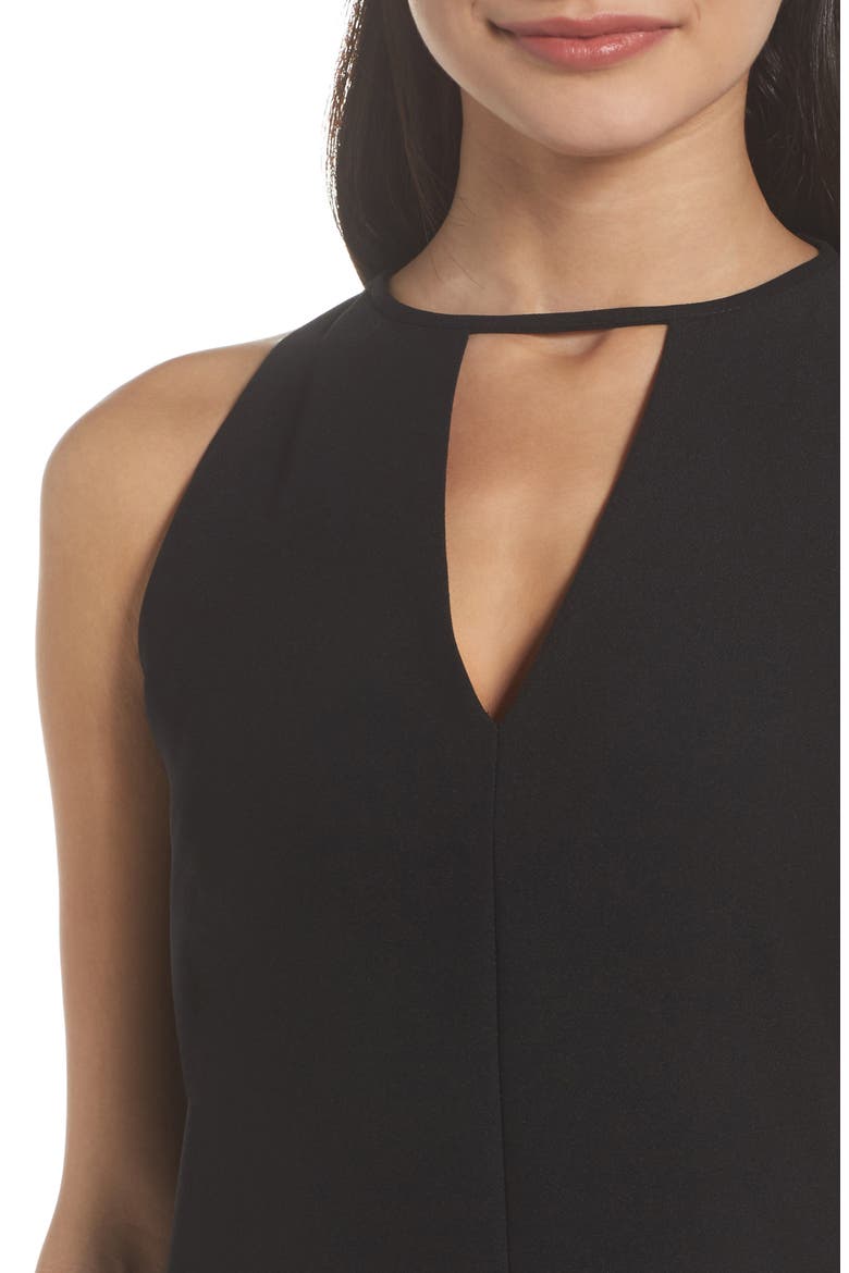 Keyhole Shift Dress, Alternate, color, BLACK