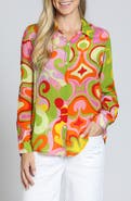 APNY Print Roll Tab Sleeve Button-Up Shirt