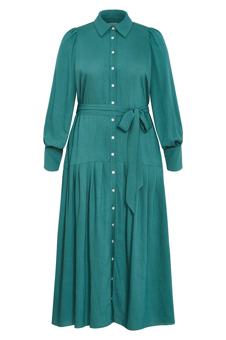 Romie Button-Up Shirtdress, Alternate, color, JADE