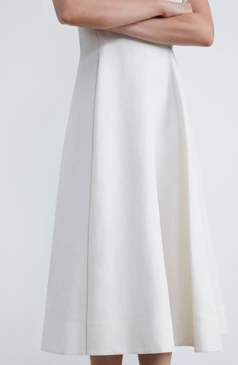 Lafayette 148 New York Short Sleeve Silk & Linen Fit & Flare Midi Dress, Alternate, color, 