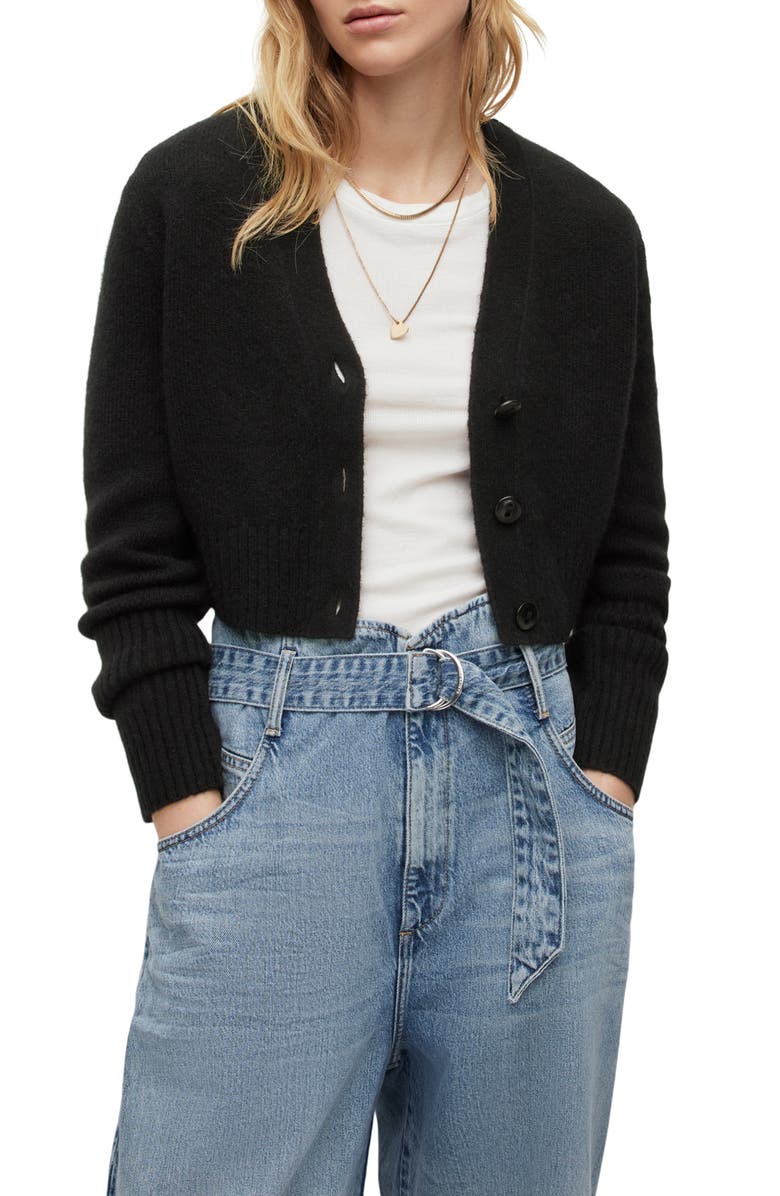 AllSaints Wick Crop Cardigan, Main, color, 