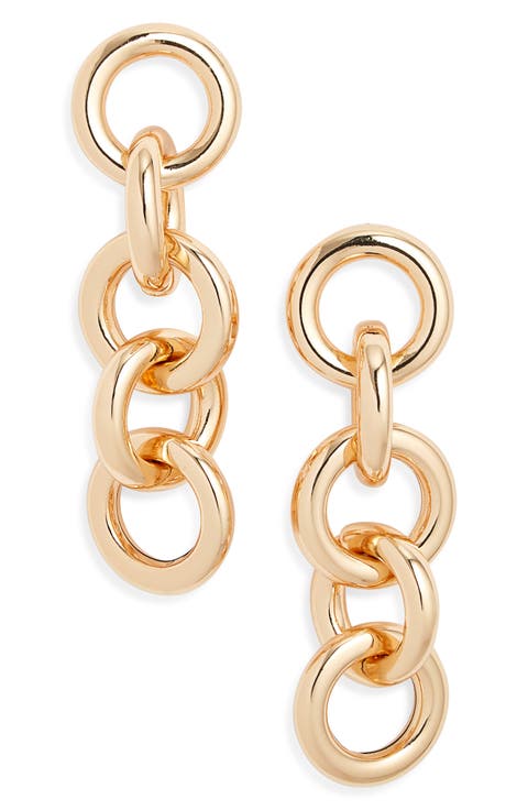 Round Link Drop Earrings
