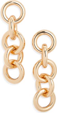 Open Edit Round Link Drop Earrings