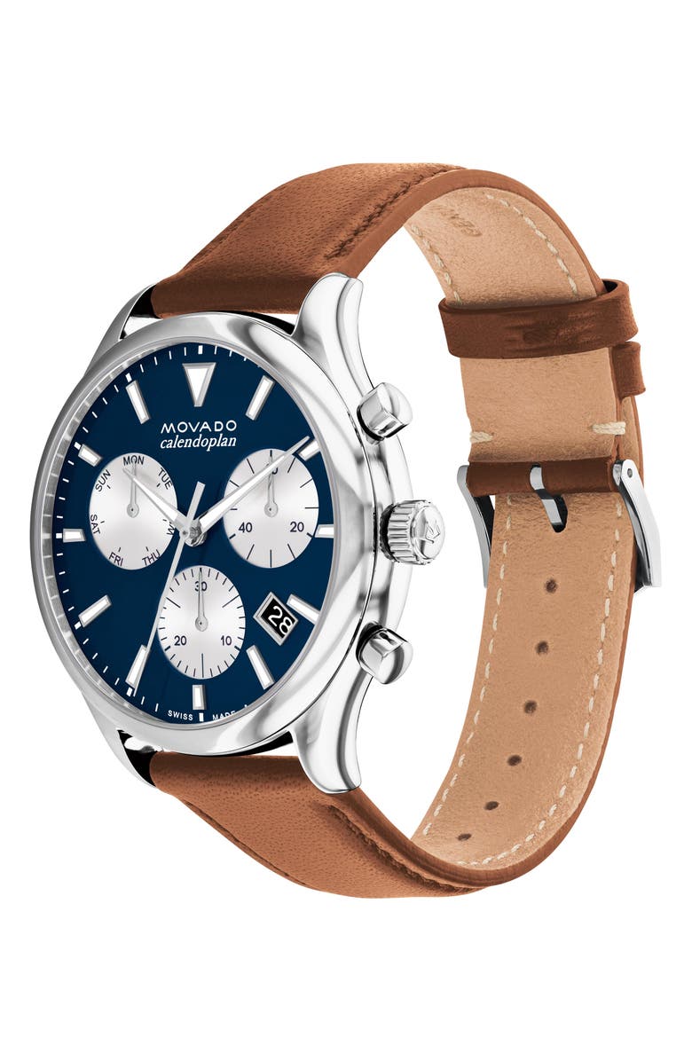 Movado Heritage Calendoplan Chronograph Bracelet Watch, 40mm, Alternate, color, 