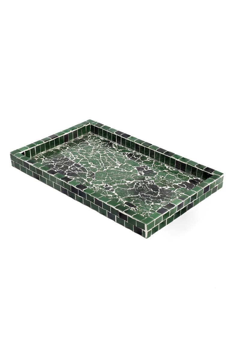 Tiramisu Decorative Accent Tray, Main, color, Green