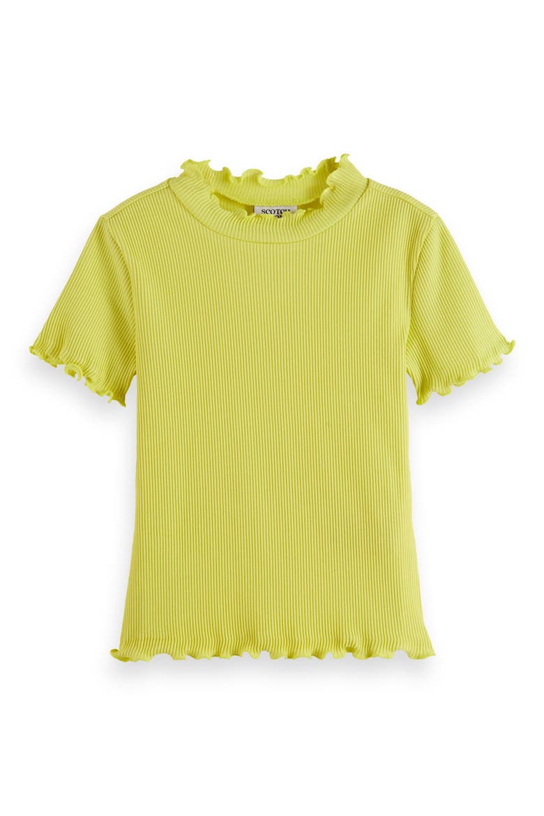 Kids' Cotton Mock Neck T-Shirt, Main, color, LIMEADE