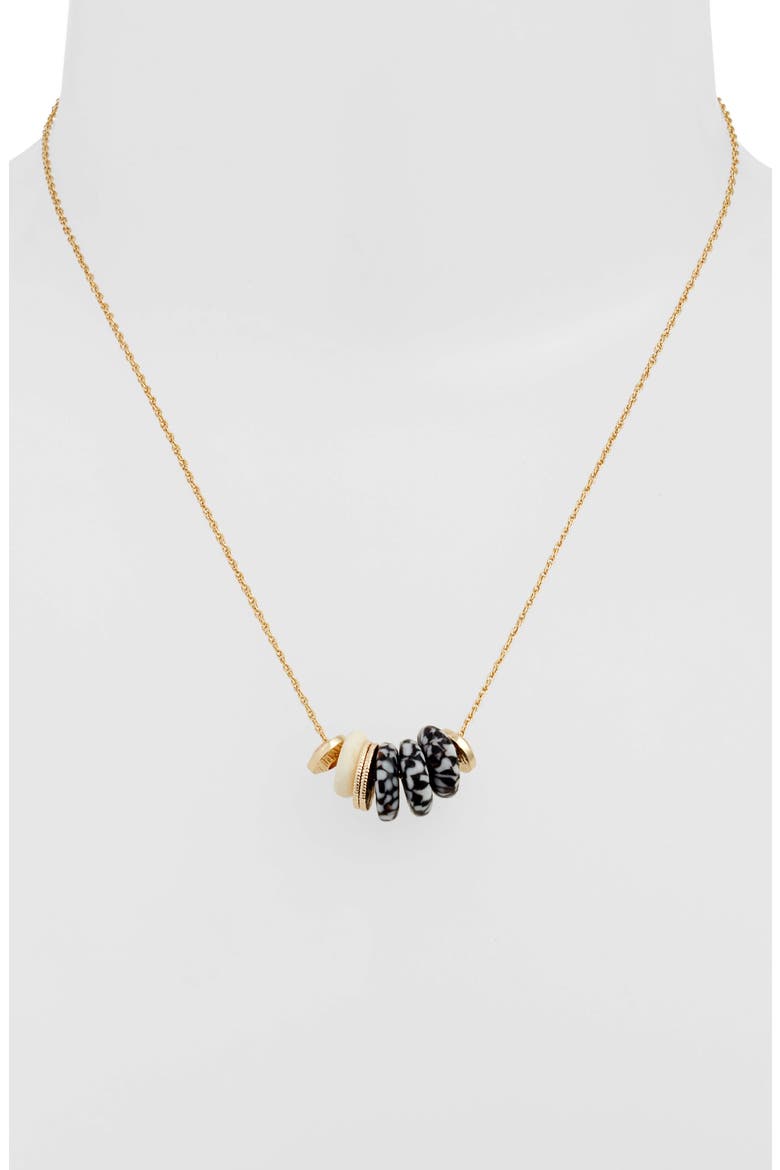 Nala Charm Necklace, Alternate, color, BLACK/WHITE