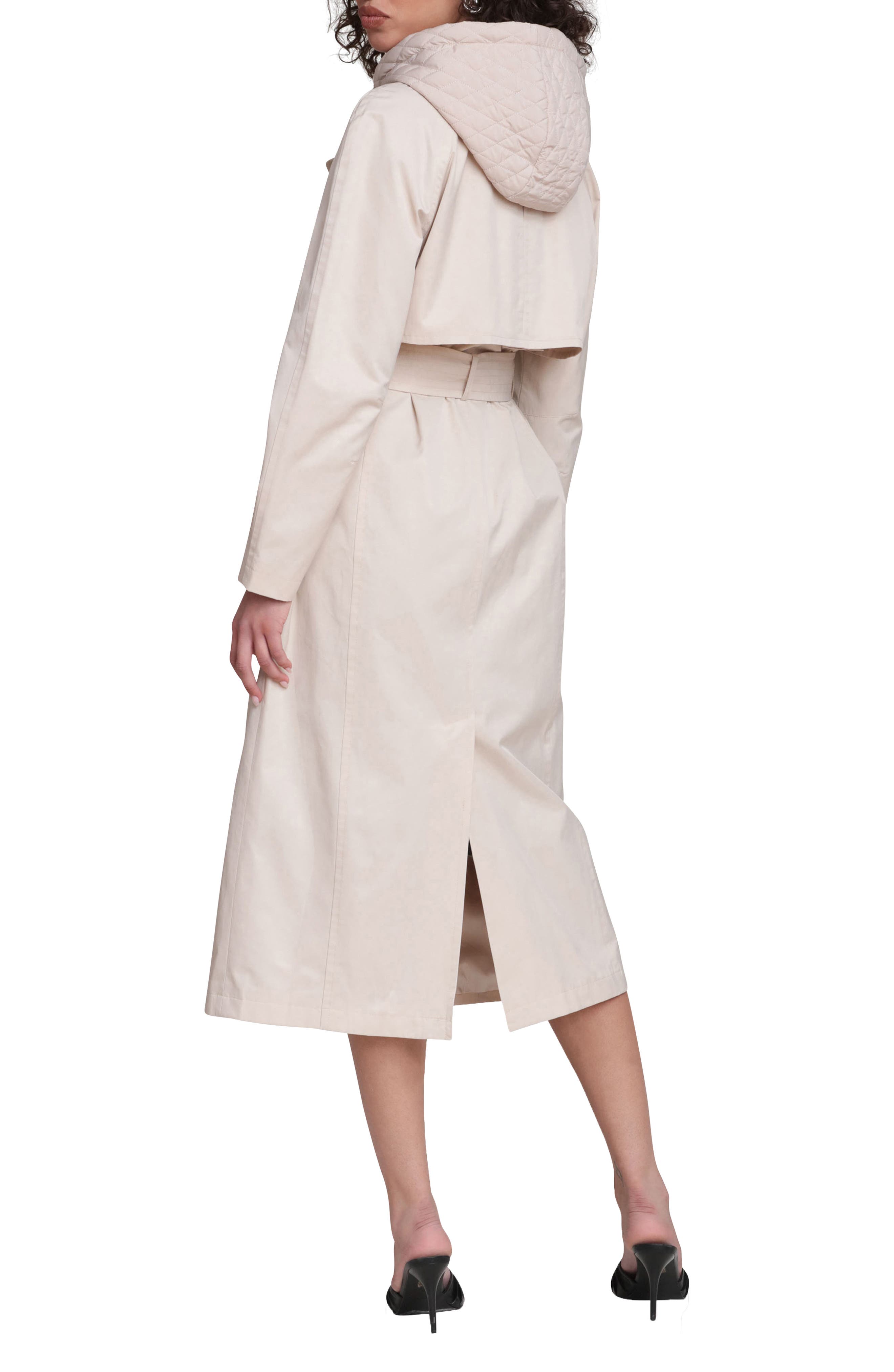 Женские Avec Les Filles Quilted Hoodie Cotton & Nylon Trench Coat — фото 2