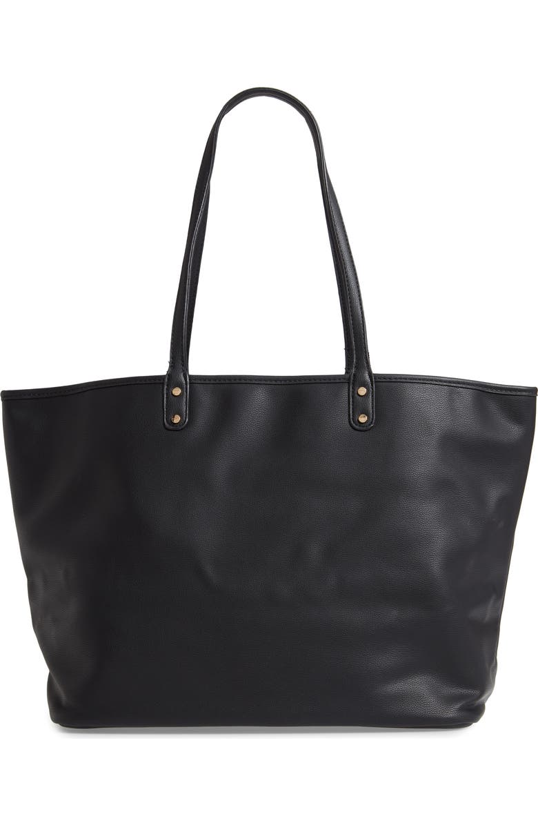 Mali + Lili Reversible Vegan Leather Tote, Main, color,