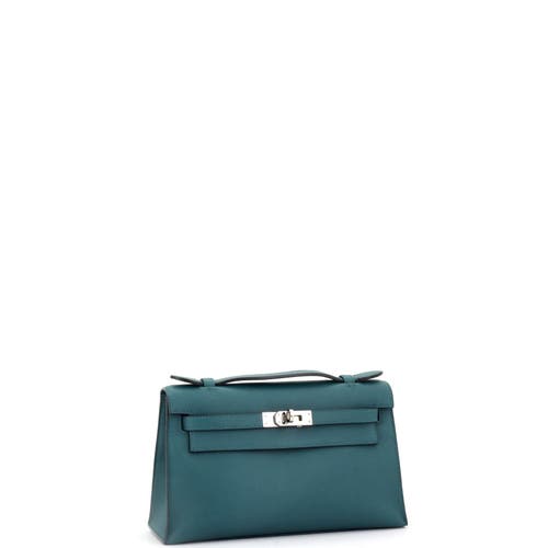 Pre-owned Hermes Hermes Kelly Pochette Swift In Blue