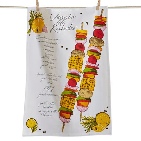Multicolor Kabob Dishtowel Cotton Kitchen Towels Summer