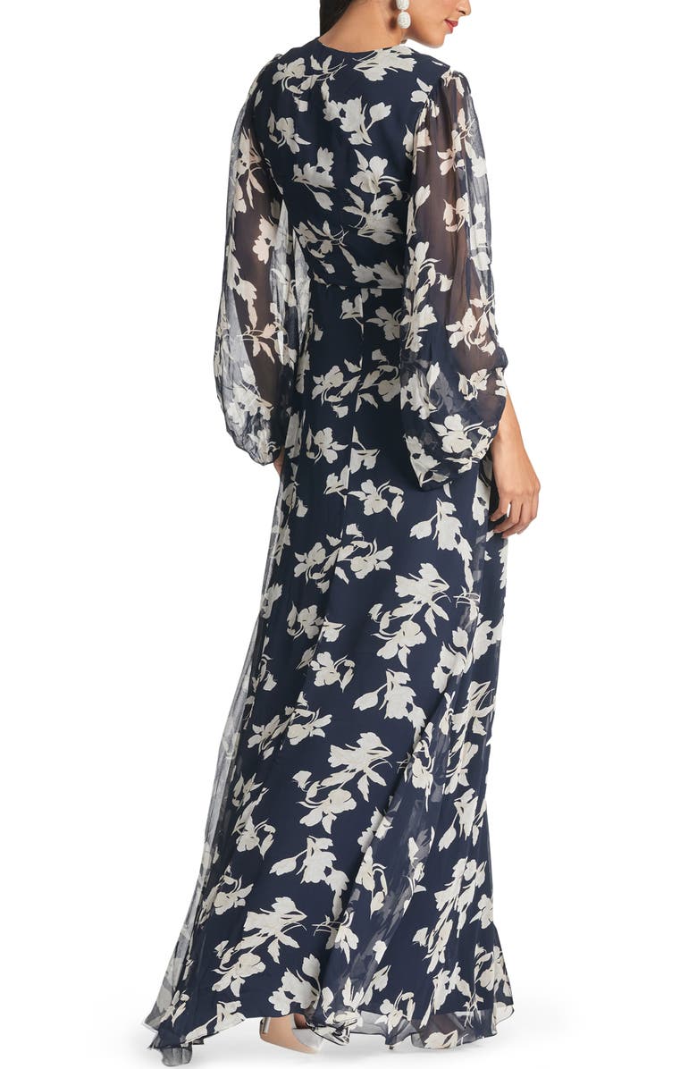 Sachin & Babi Jenny Floral Balloon Sleeve Gown, Alternate, color, 