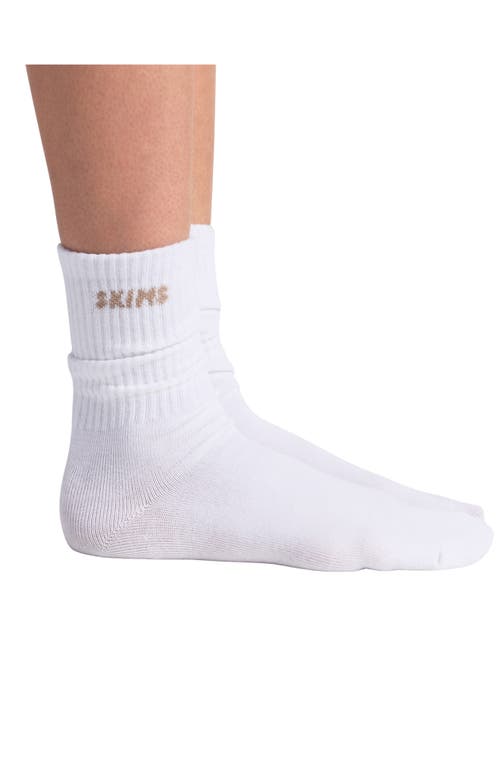 Skims 3-pack Logo Rib Crew Socks In White