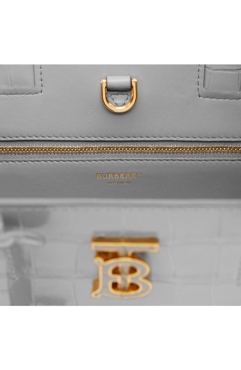 Burberry Medium TB Croc Embossed Leather Tote, Alternate, color,