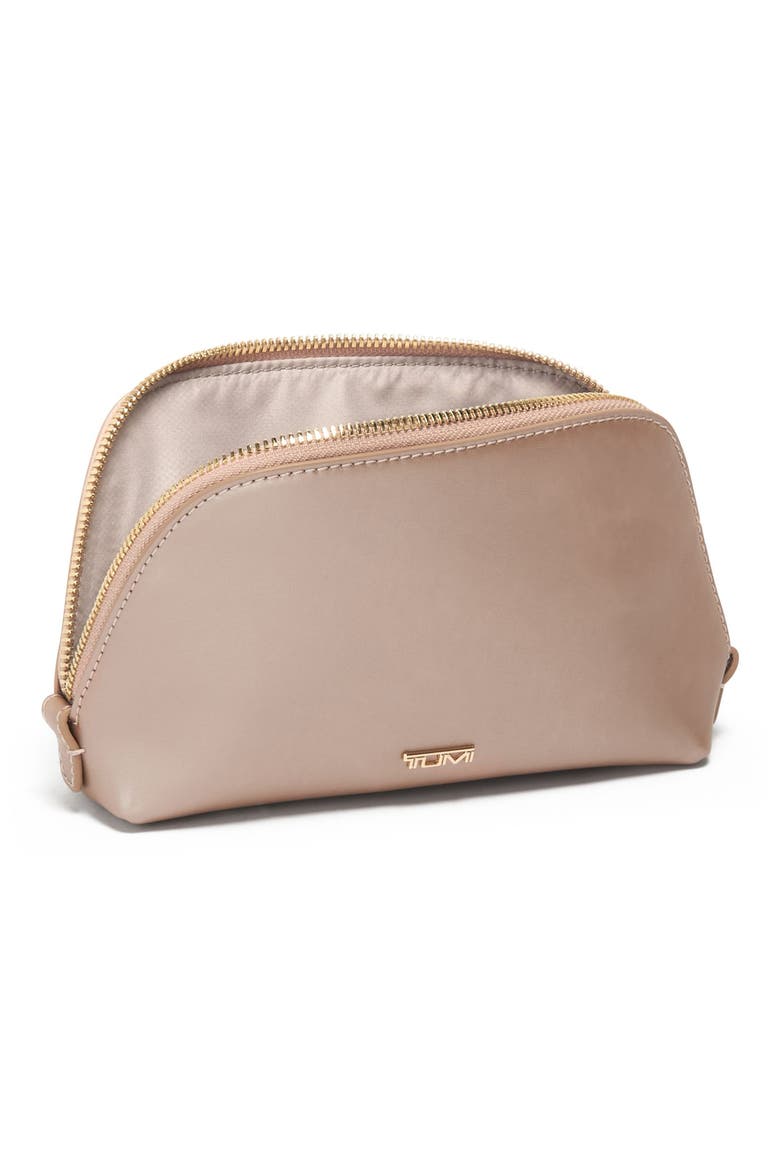 Belden Leather Cosmetic Pouch, Alternate, color, METALLIC PINK