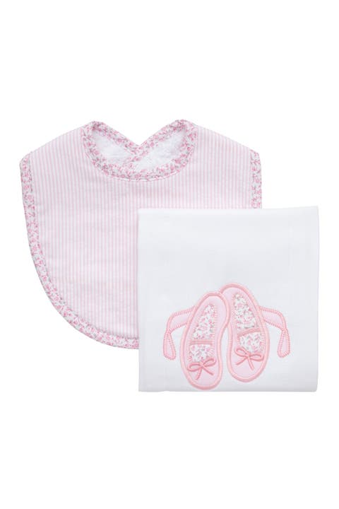 Pretty in Pink Basic Bib & Burp Boxed Set