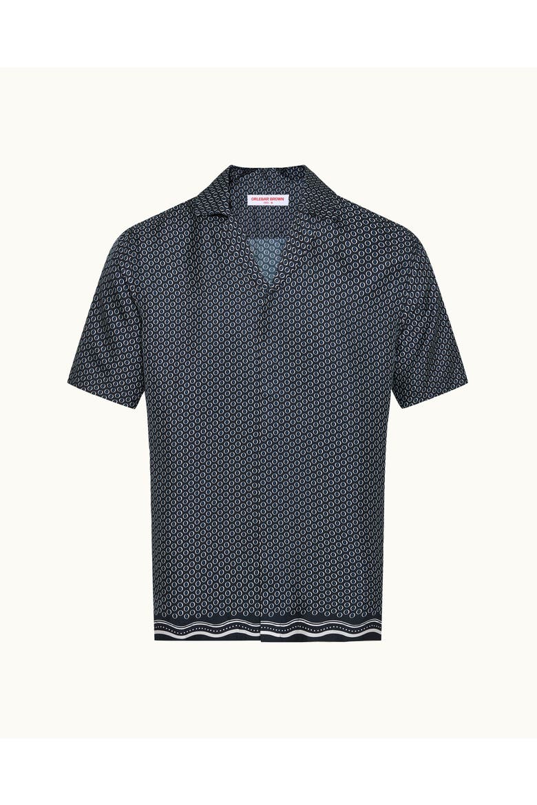 Maitan Silk Printed Silk Shirt In Night Iris, Alternate, color, Night Iris