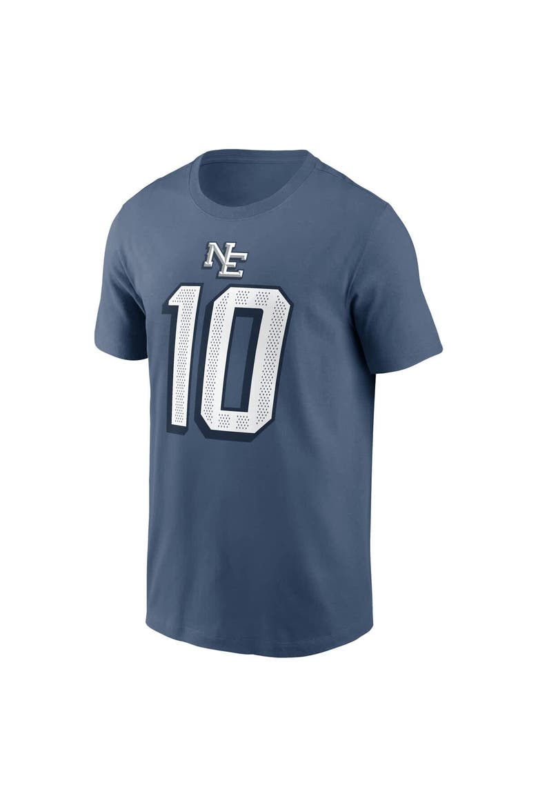 Men's Nike Drake Maye Storm Blue New England Patriots 2025 Rivalries Collection Player Name & Number T-Shirt, Alternate, color, Blue