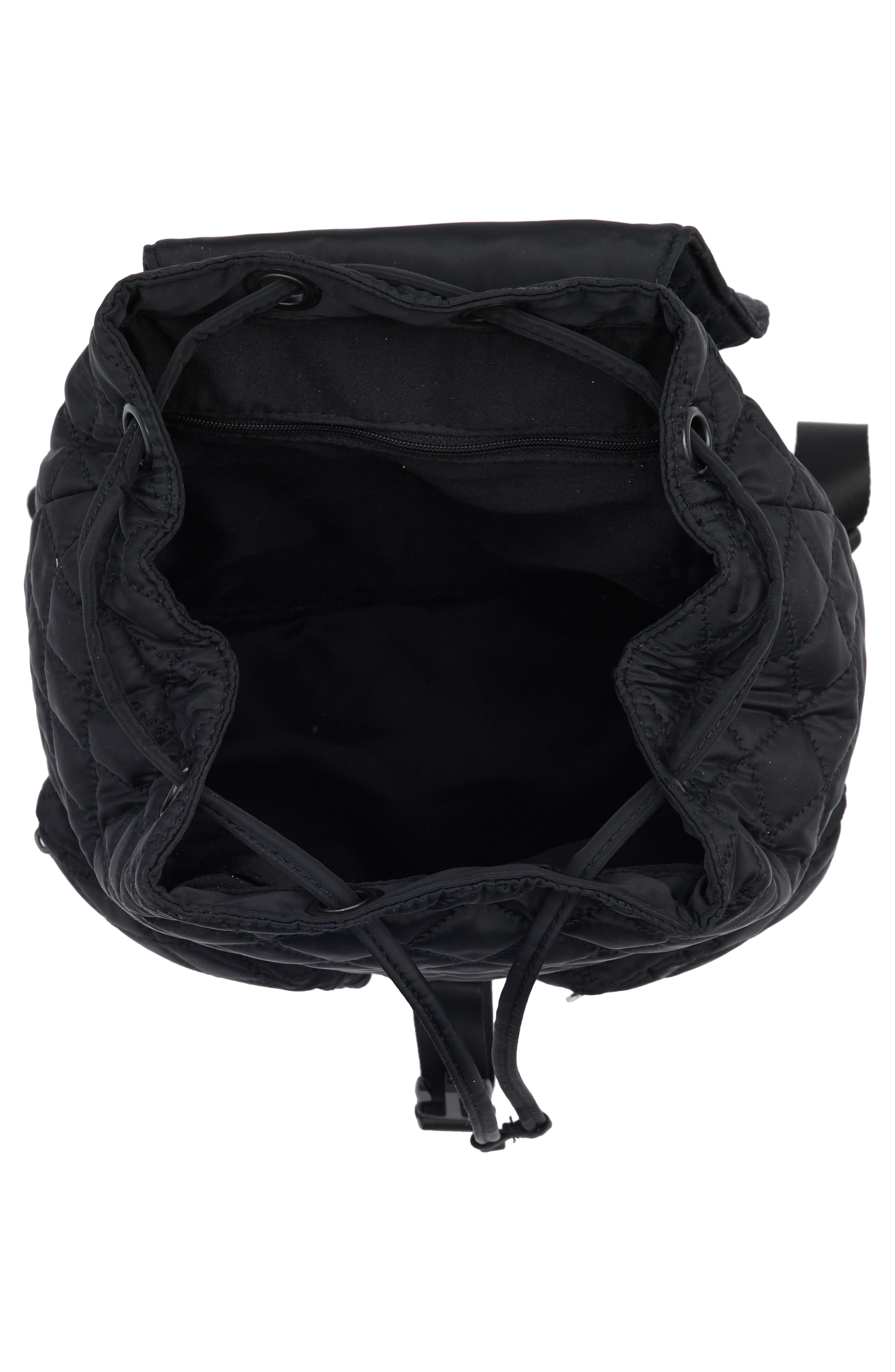 Madden Girl Quilted Nylon Drawstring Backpack, Alternate, color, 