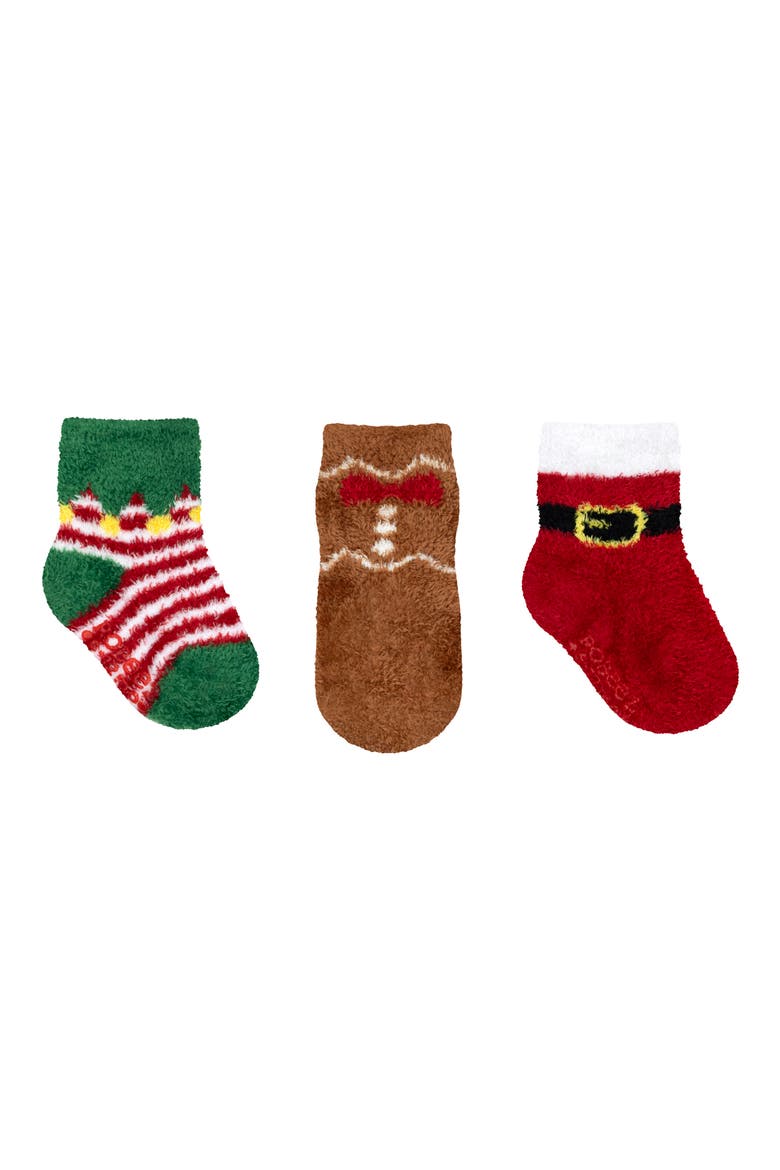 Kids' Christmas Cozies 3-Pack Socks, Main, color, RED