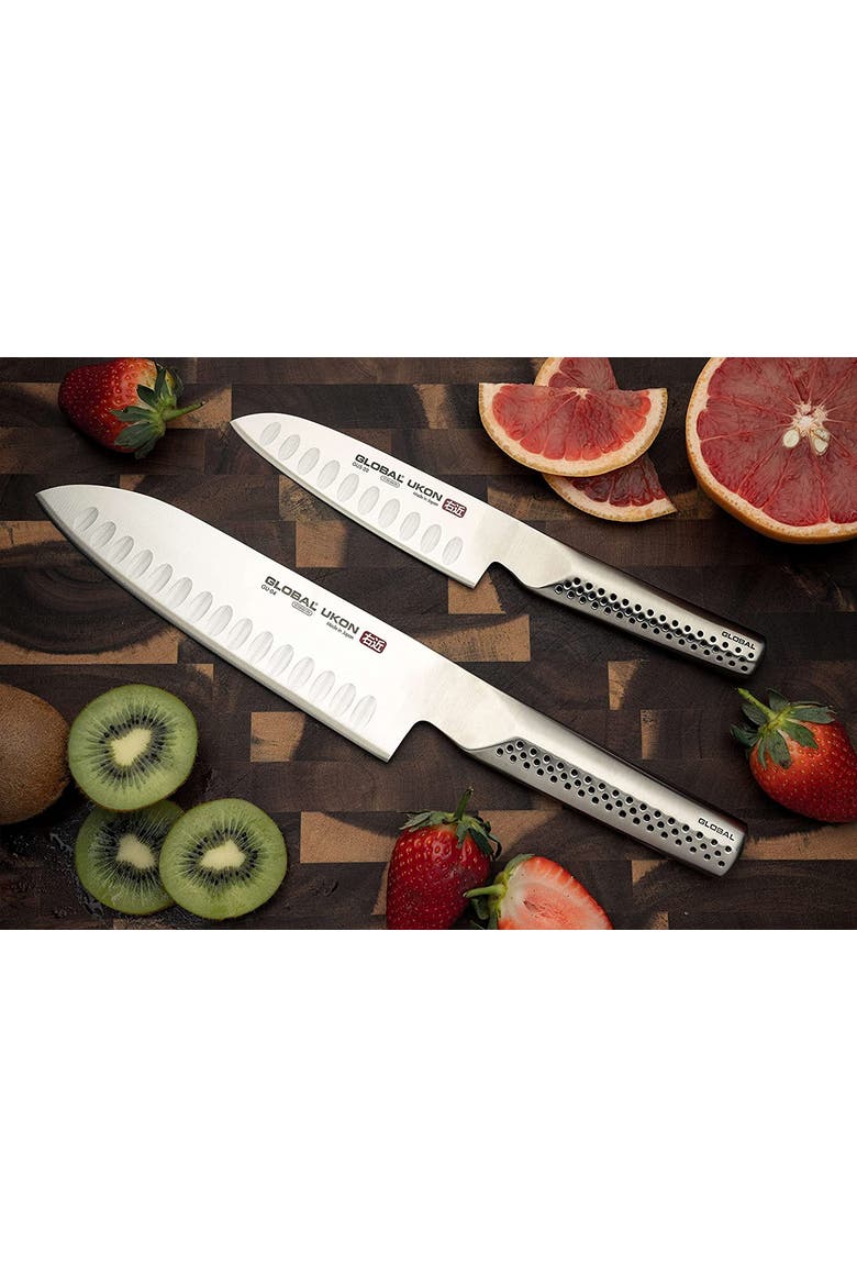 UKON 7 Inch Hollow Ground Santoku Knife, Alternate, color, Silver