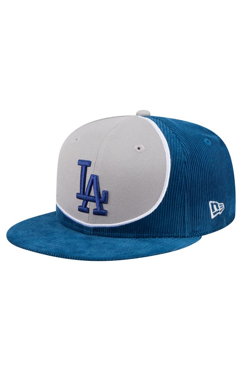 New Era Men's New Era Royal/Gray Los Angeles Dodgers Retro Split Corduroy Snapback Hat, Main, color, Royal