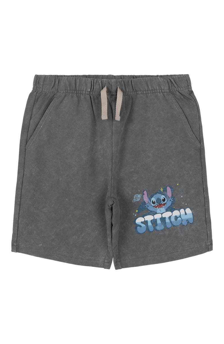 Disney Lilo & Stitch Boys' French Terry Graphic T-Shirt and Shorts Set, Alternate, color, Cool Grey Optic Wash