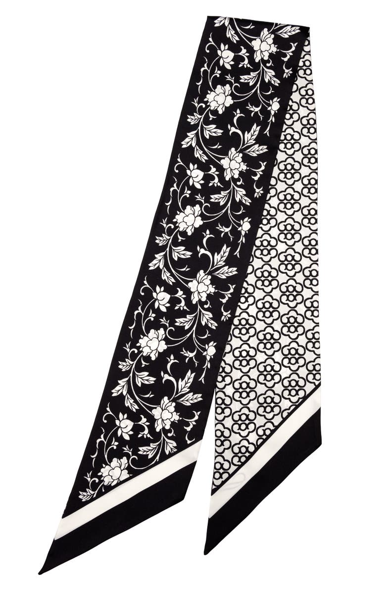 Elizabetta Loretta - Skinny Silk Scarf, Alternate, color, Black