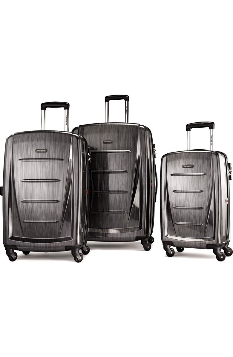 Samsonite Winfield 2 3-Piece Set (20/24/28) Hardside Luggage with Spinner Wheels, Main, color, Charcoal