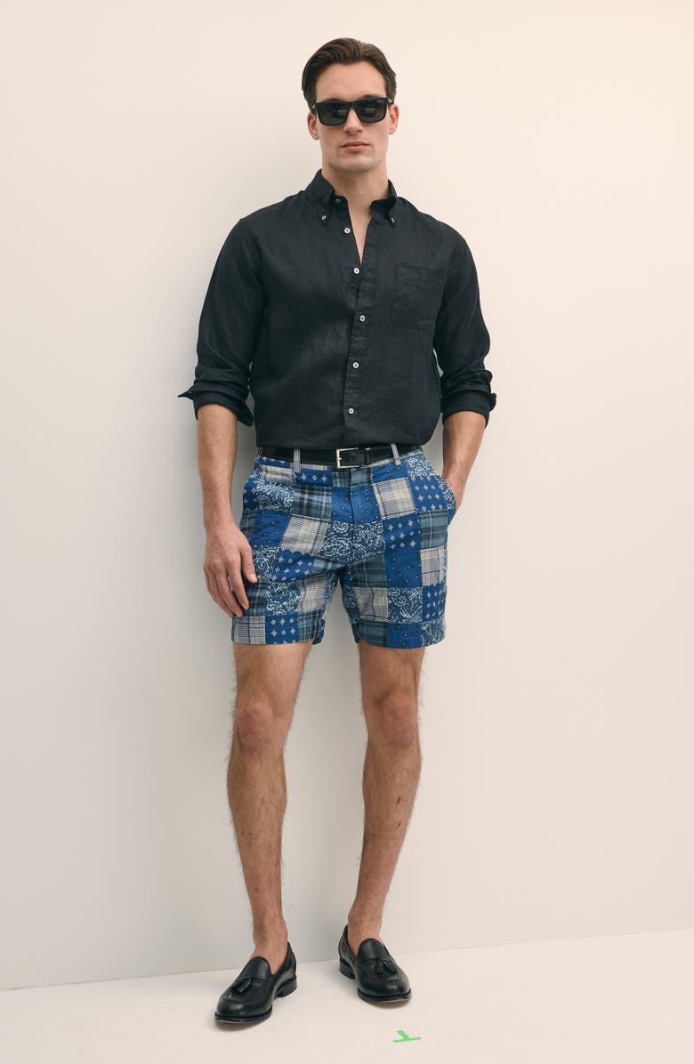 Brooks Brothers Madras Patchwork Cotton Shorts, Alternate, color, 