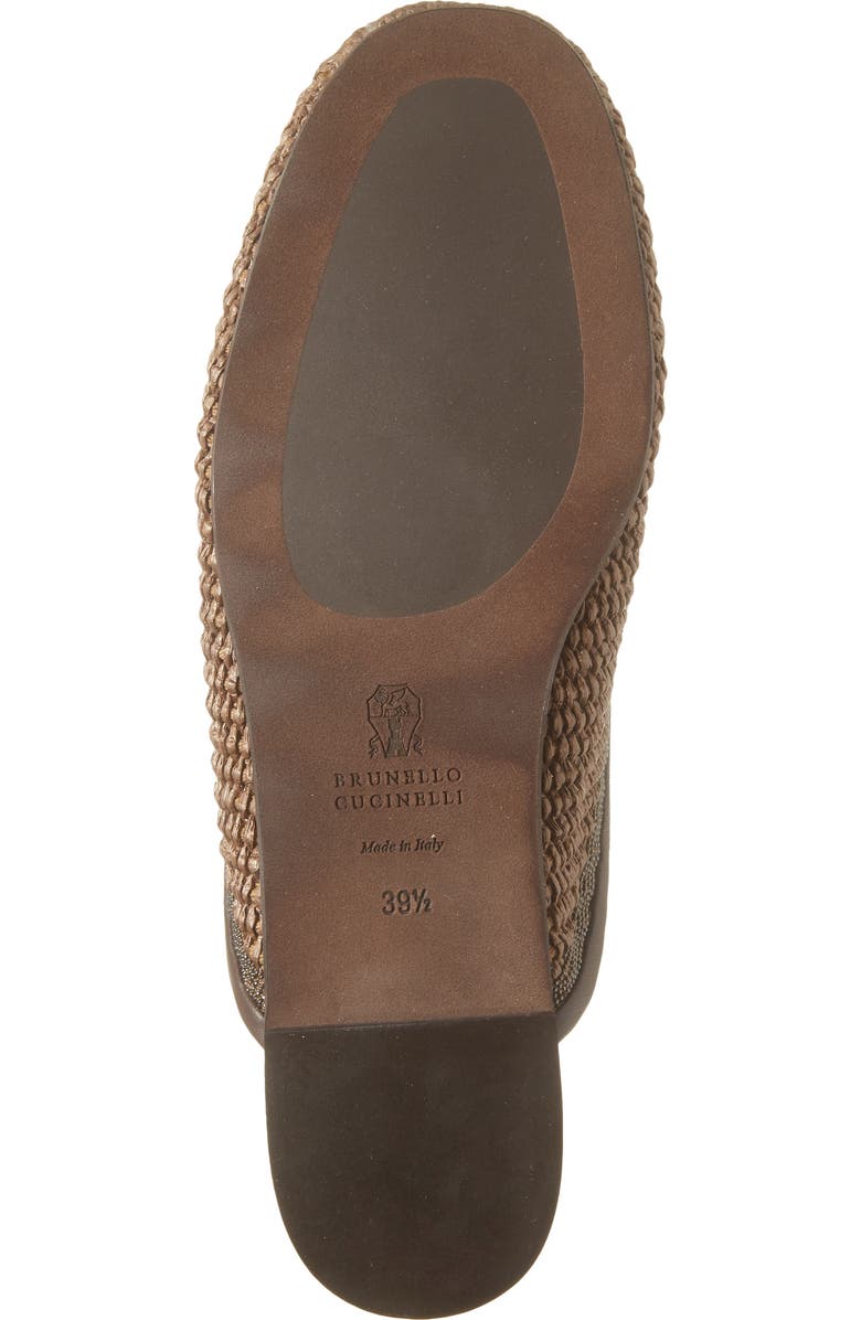 Brunello Cucinelli Monili Trim Raffia Mule, Alternate, color, C193 Dark Beige