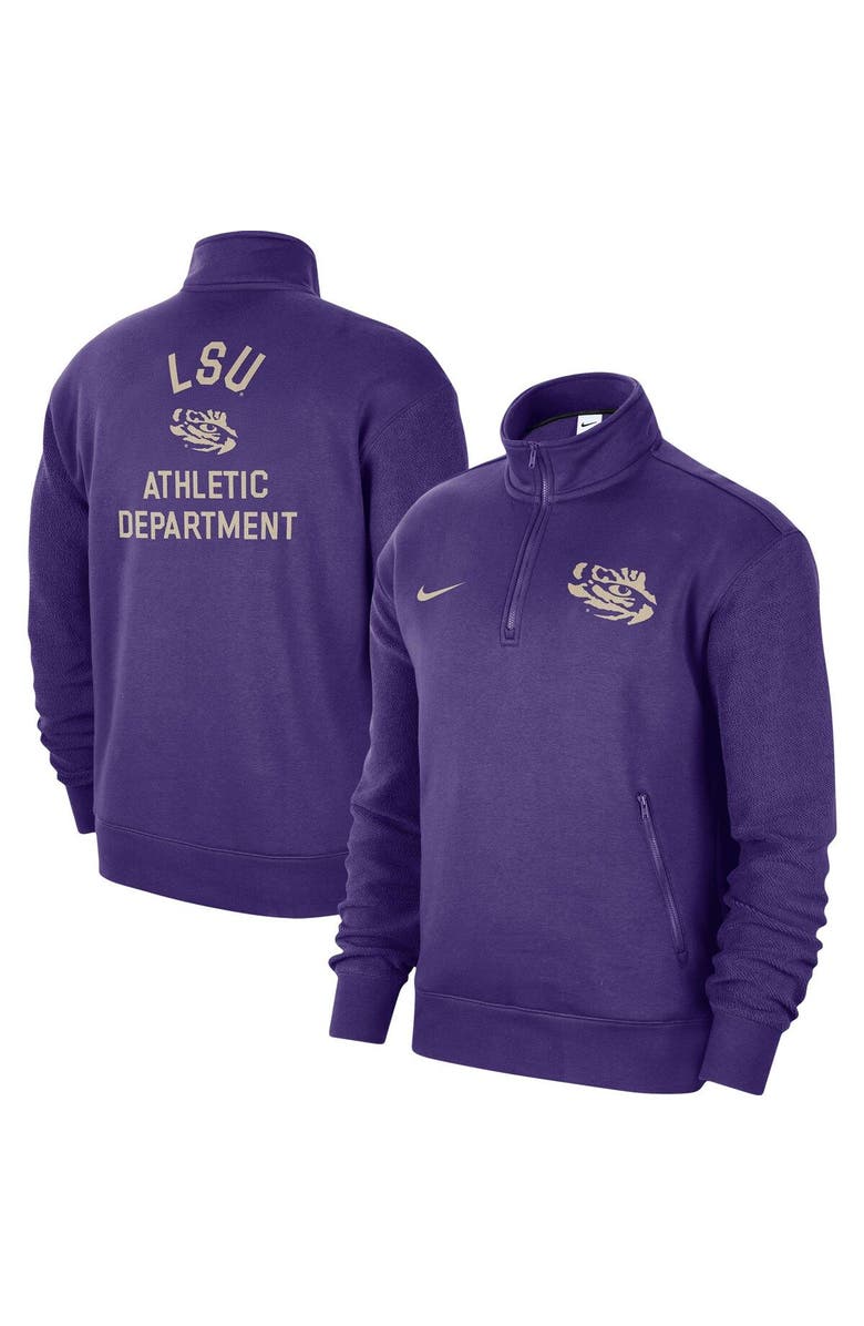 Nike Men's Nike Purple LSU Tigers Campus Athletic Department Quarter-Zip Sweatshirt, Main, color, Purple