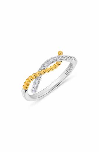 H.J. Namdar 14K Gold Diamond Beaded Twisted Band Ring