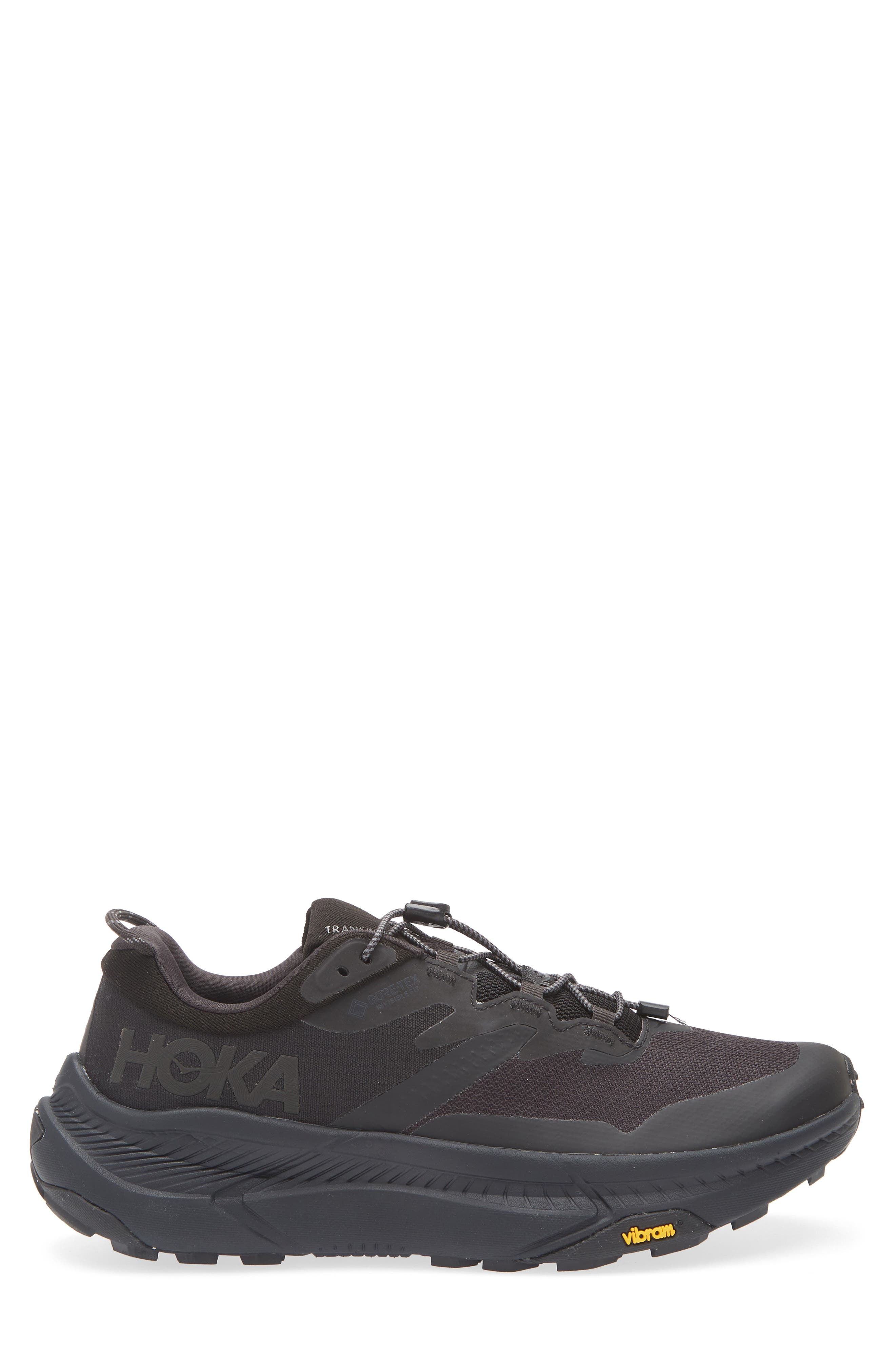 HOKA Transport Gore-Tex<sup>®</sup> Waterproof Running Shoe, Alternate, color, Black / Black