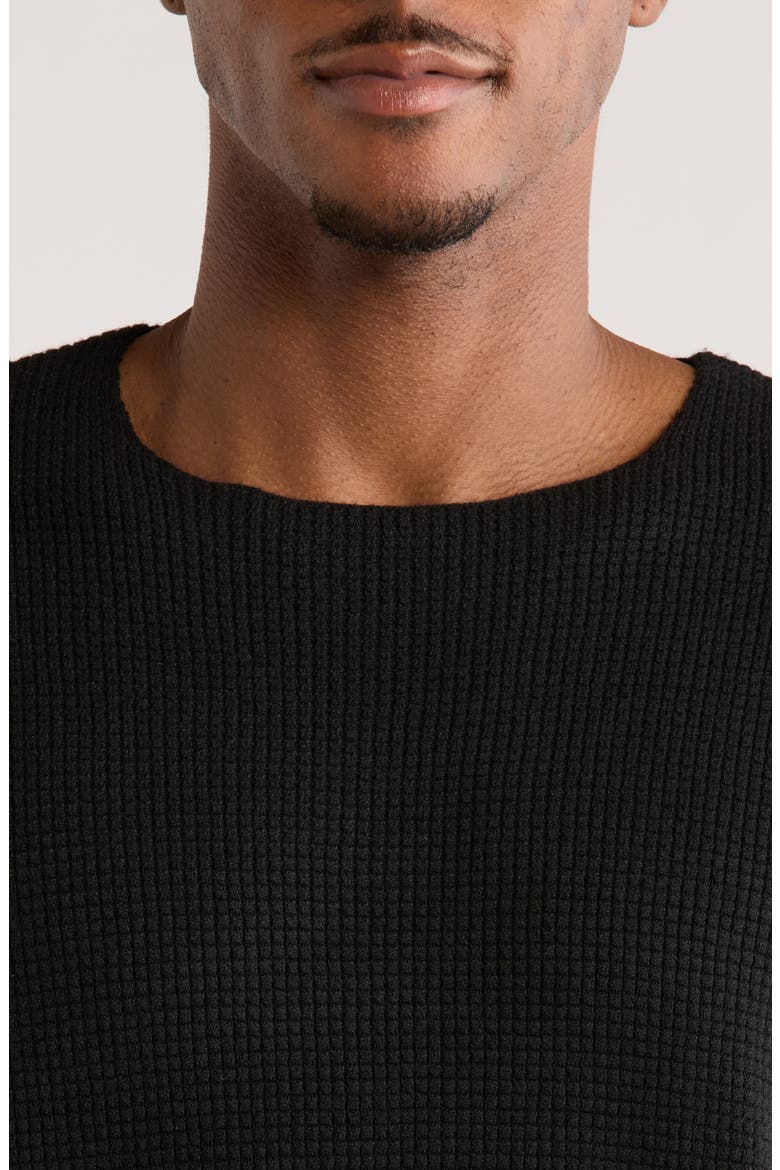 Signature Waffle '90s Crewneck Sweatshirt, Alternate, color, VINTAGE BLACK