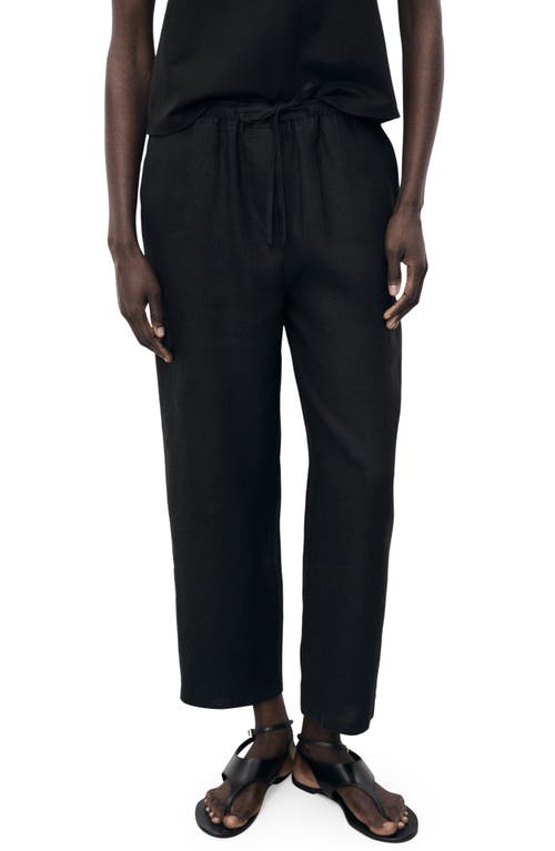 Mango Linen Drawstring Pants