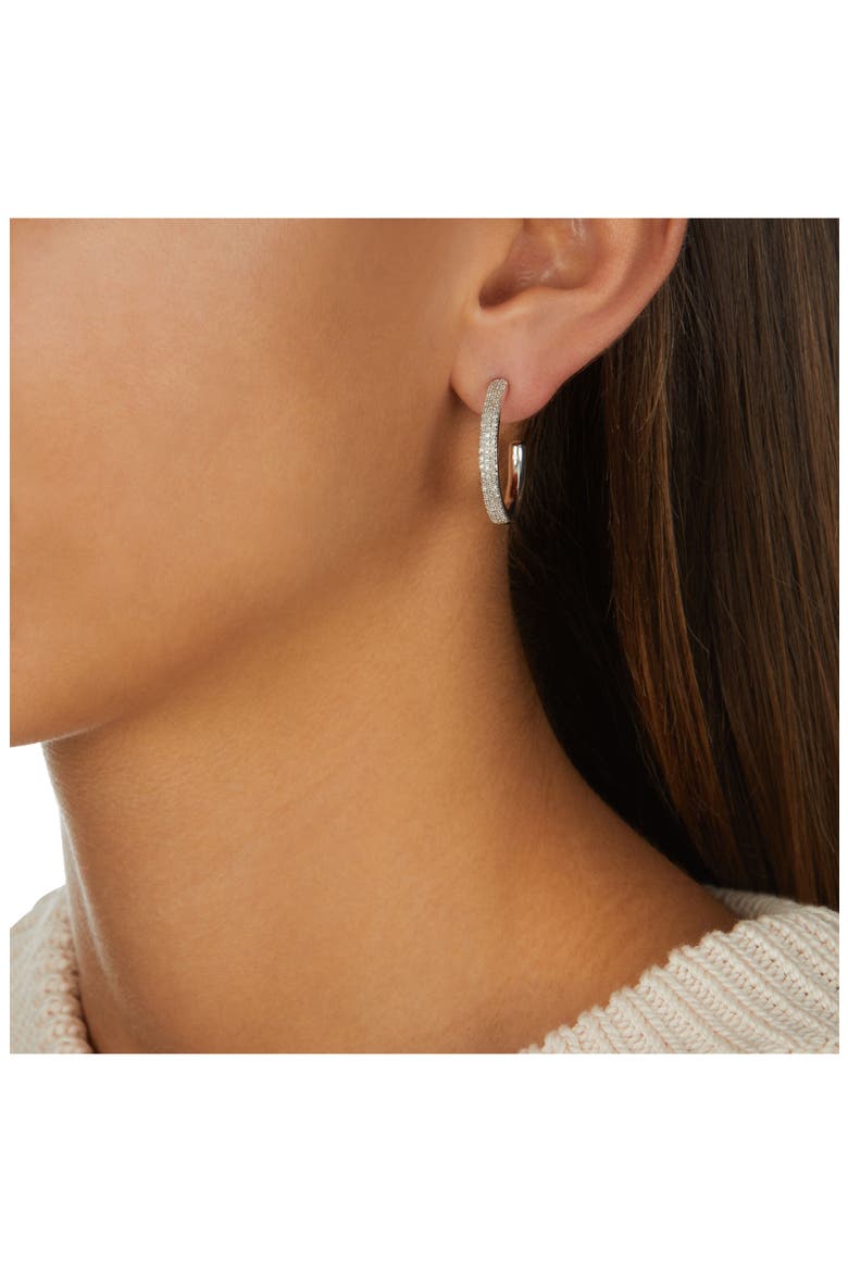 Fiji Large Diamond Hoop Earrings, Alternate, color, SILVER