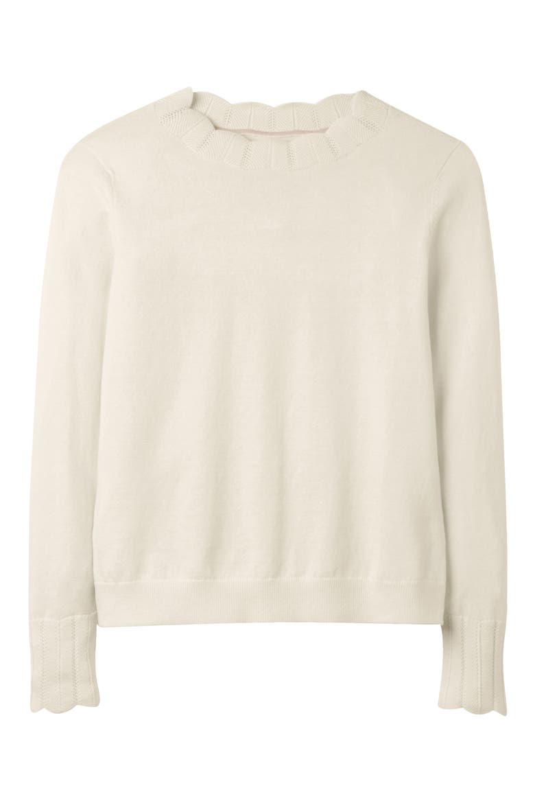 Hambleden Scallop Edge Sweater, Alternate, color, IVORY