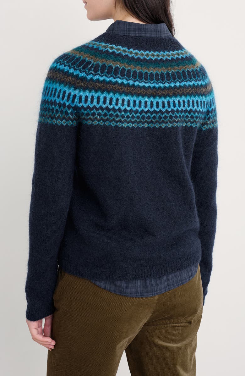 Seasalt Cornwall Annik Fair Isle Wool & Mohair Blend Sweater, Alternate, color, Knit Modernist Cyan Multi