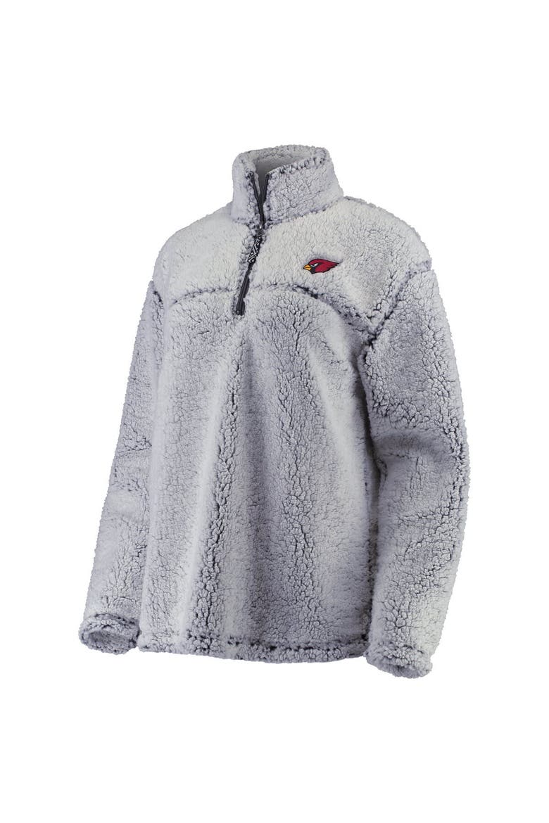 Women's G-III 4Her by Carl Banks Gray Arizona Cardinals Sherpa Quarter-Zip Pullover Jacket, Alternate, color, Gray