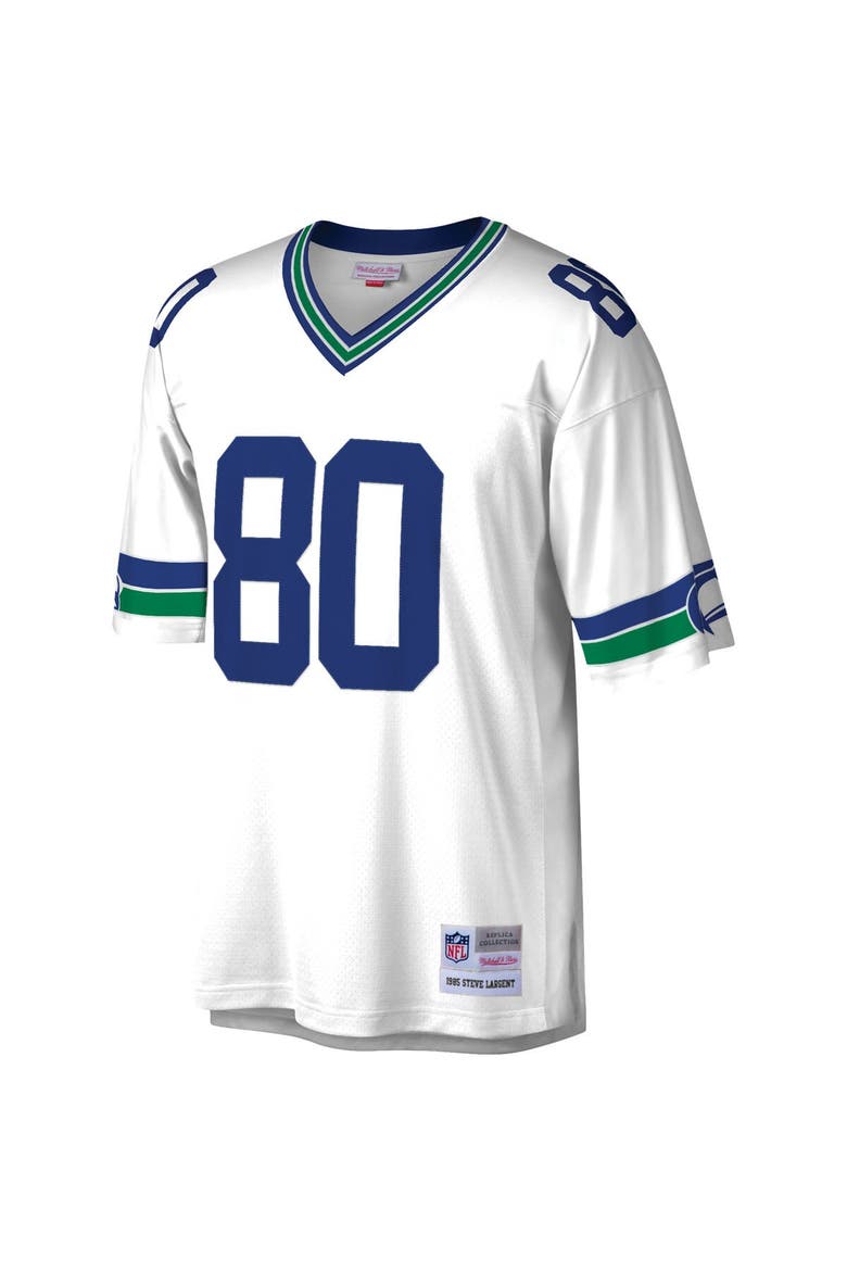 Men's Mitchell & Ness Steve Largent White Seattle Seahawks Legacy Replica Jersey, Alternate, color, White