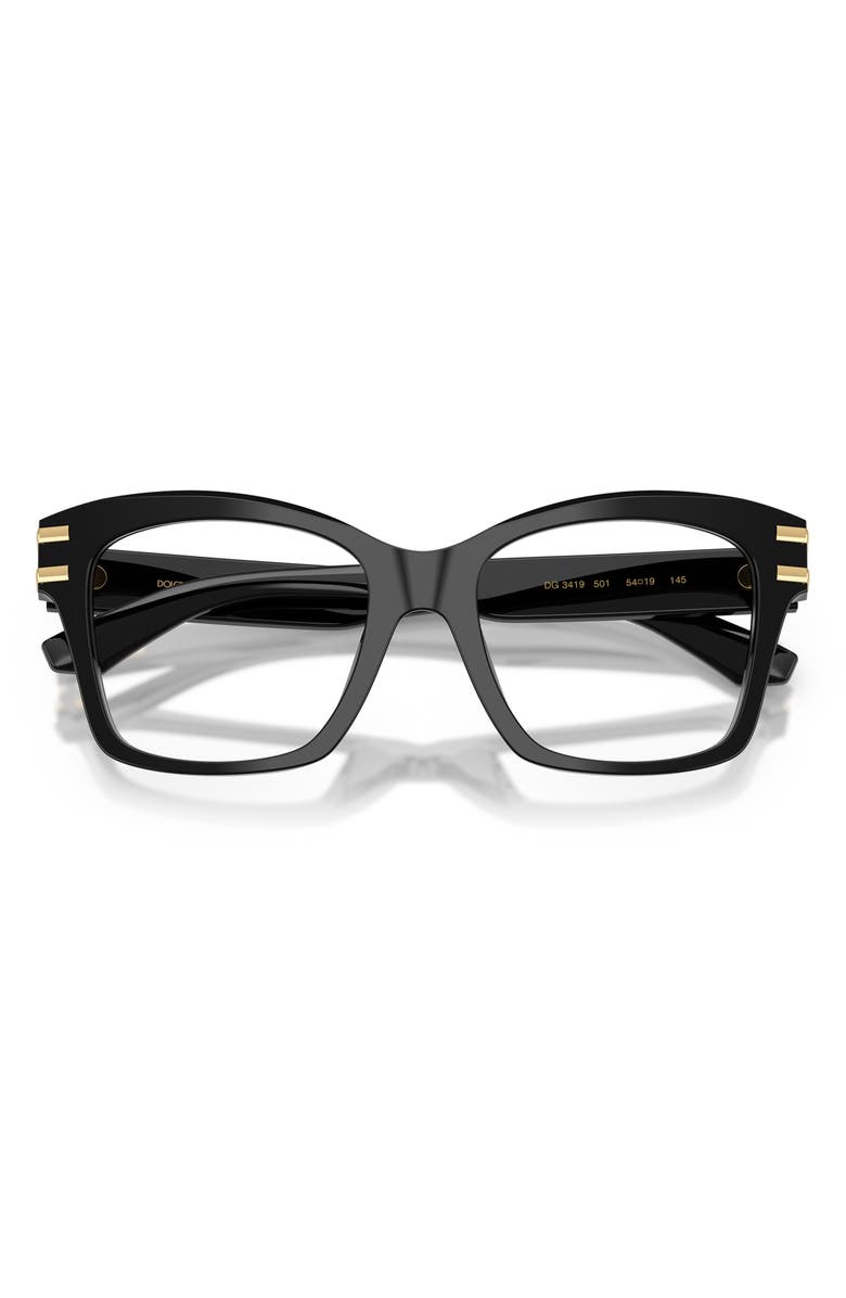 Dolce&Gabbana 52mm Square Optical Glasses, Alternate, color, Black