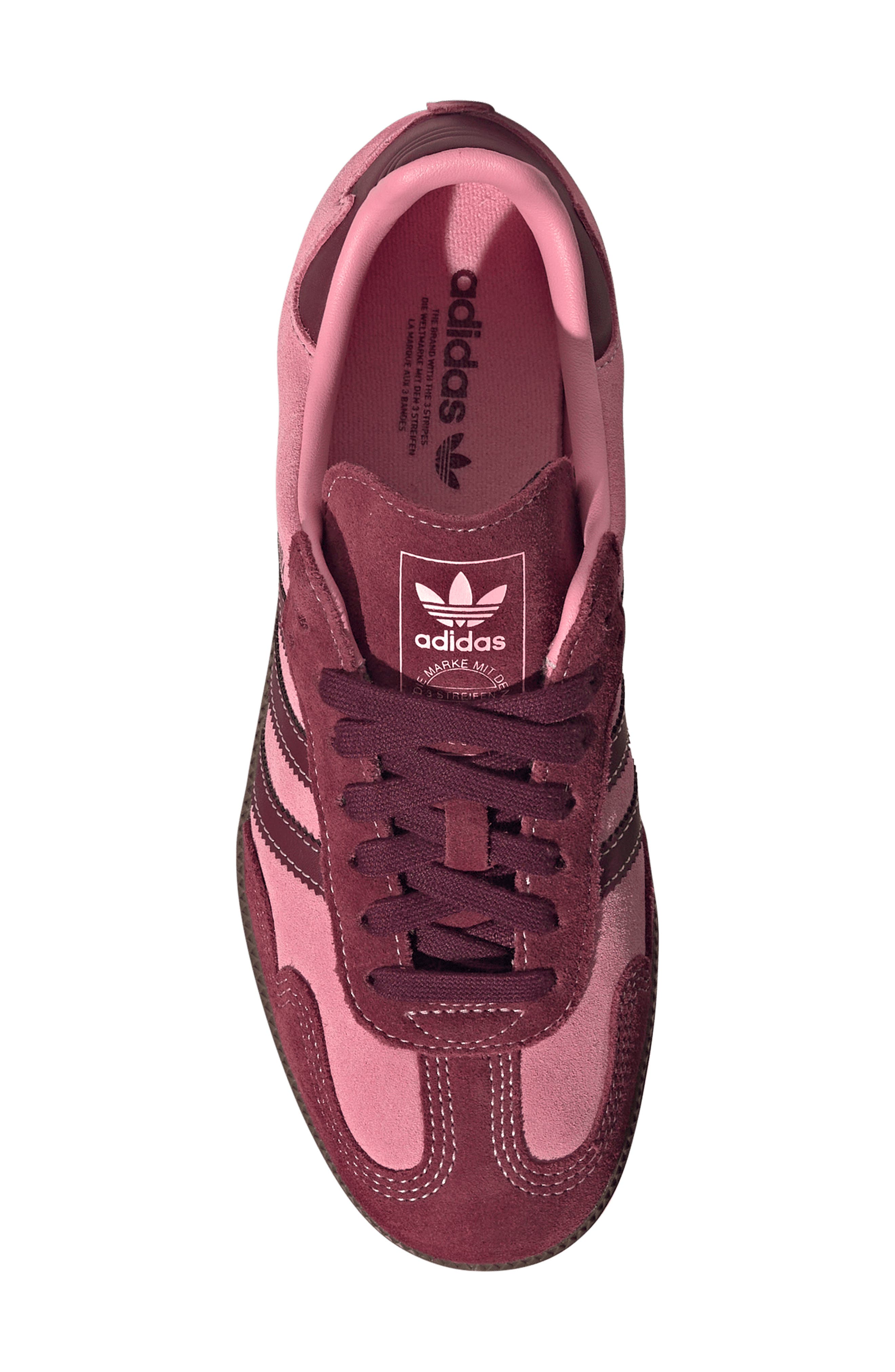 adidas Samba OG Sneaker, Alternate, color, Pink Spark/ Shadow Red/ Gum5