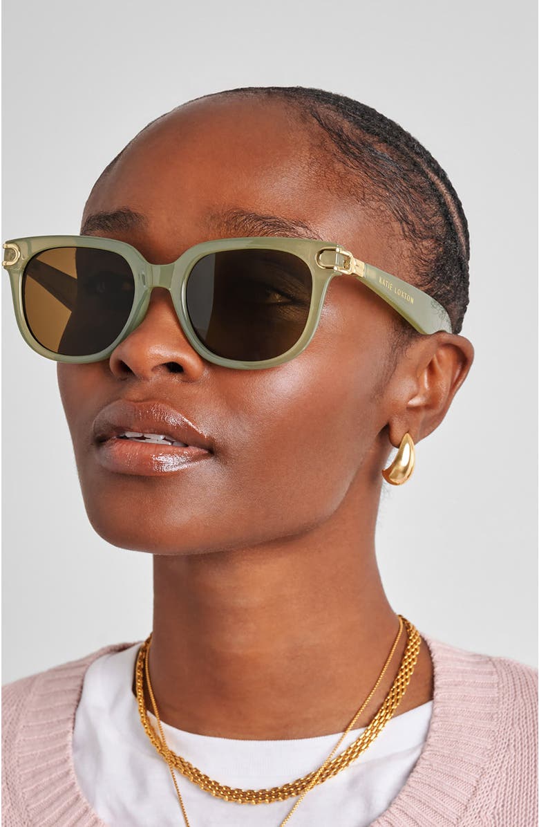 Katie Loxton Manhattan Sunglasses, Alternate, color, Frosted Green Transparent
