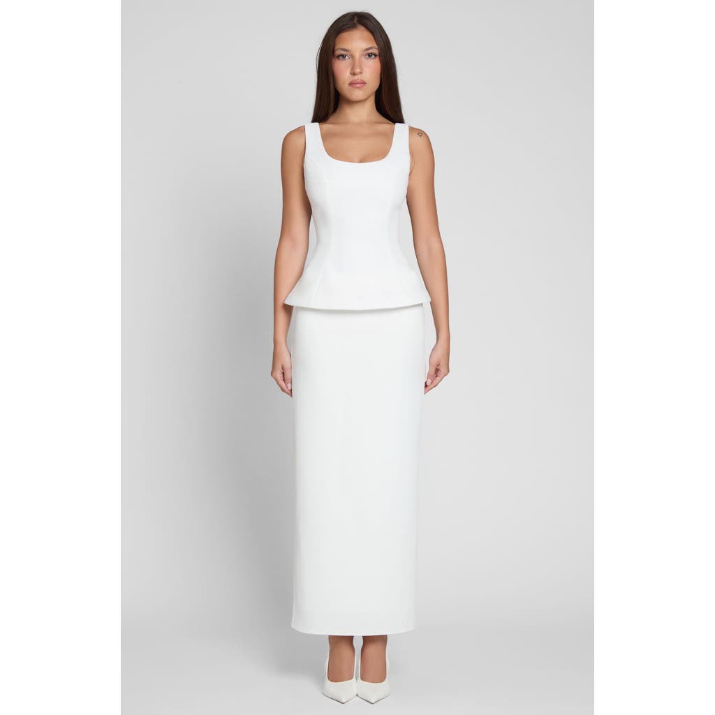 Leau Classic Column Maxi Skirt In White