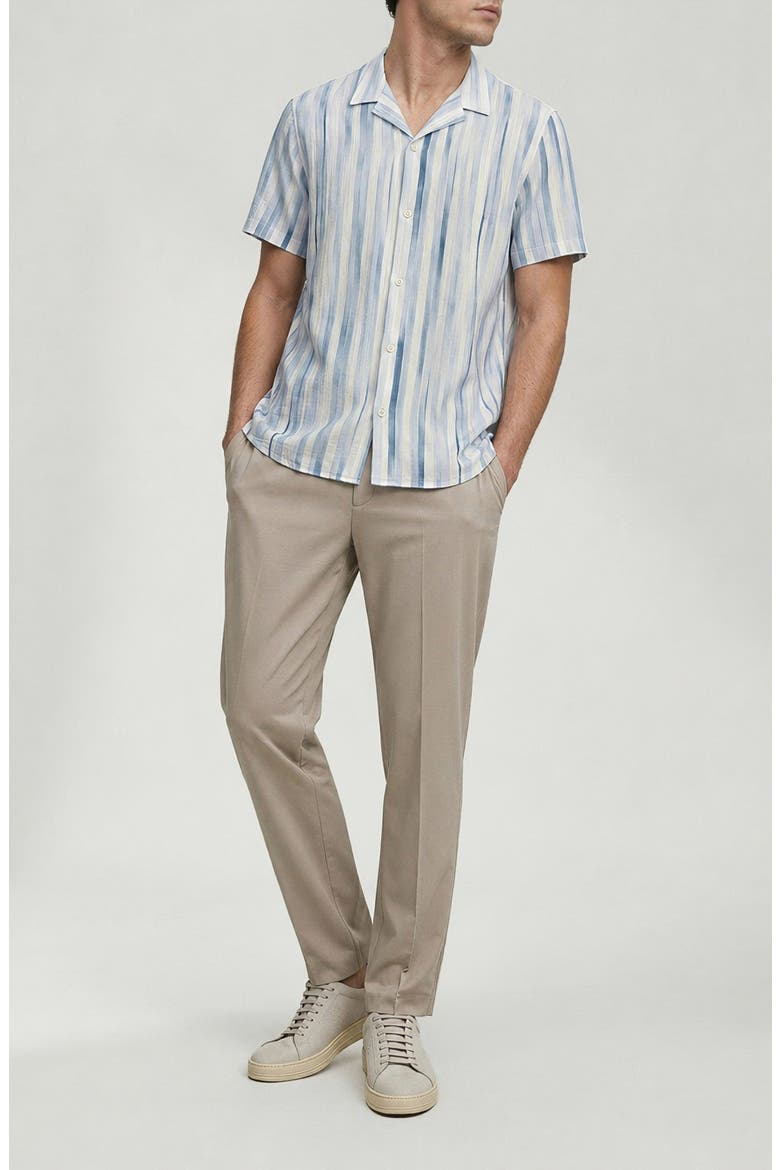 Sylvain Printed Camp Shirt, Alternate, color, NATURAL