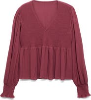 MANGO TEEN Smocked Flowy Top