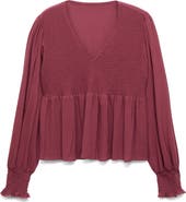 MANGO TEEN Smocked Flowy Top